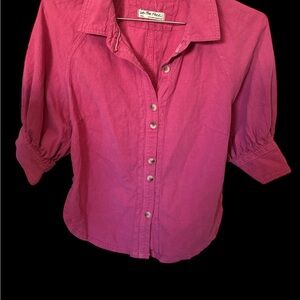 We The Free Fuchsia Button-Down Shirt